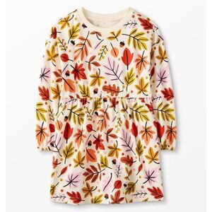 Girls Hanna Andersson Fall Leaves Foliage Autumn Cozy Sweater Dress Size 8 NEW